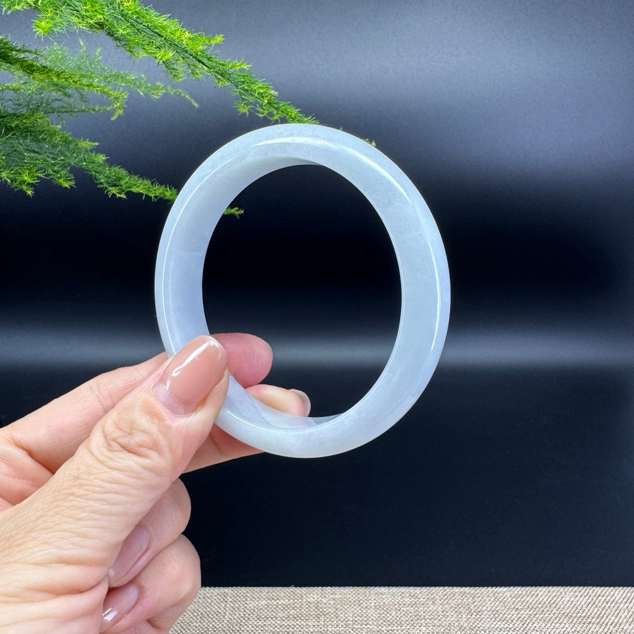 Genuine Burmese Icy Jade Jadeite Bangle Bracelet ( 56.4mm )