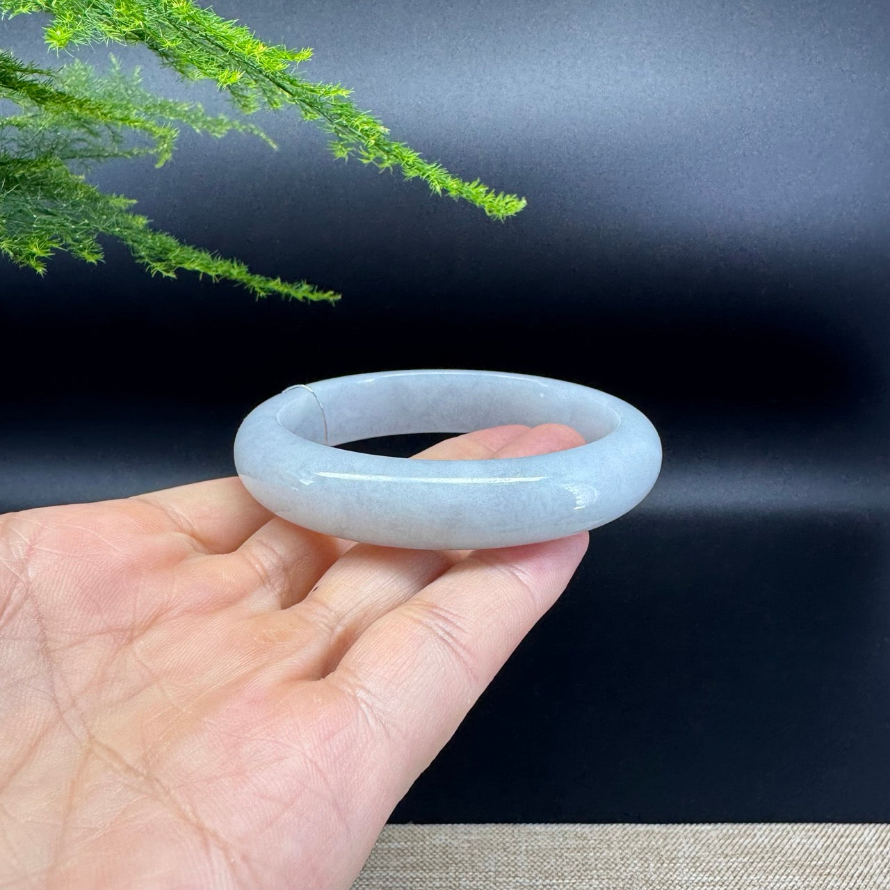 Genuine Burmese Icy Jade Jadeite Bangle Bracelet ( 56.4mm )