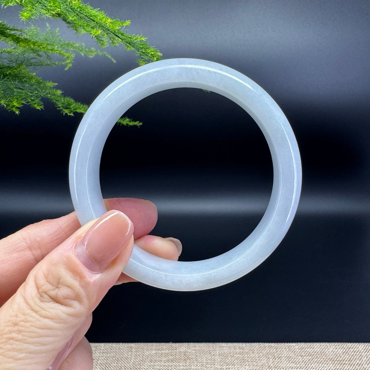 Genuine Burmese Icy Jade Jadeite Bangle Bracelet ( 56.4mm )