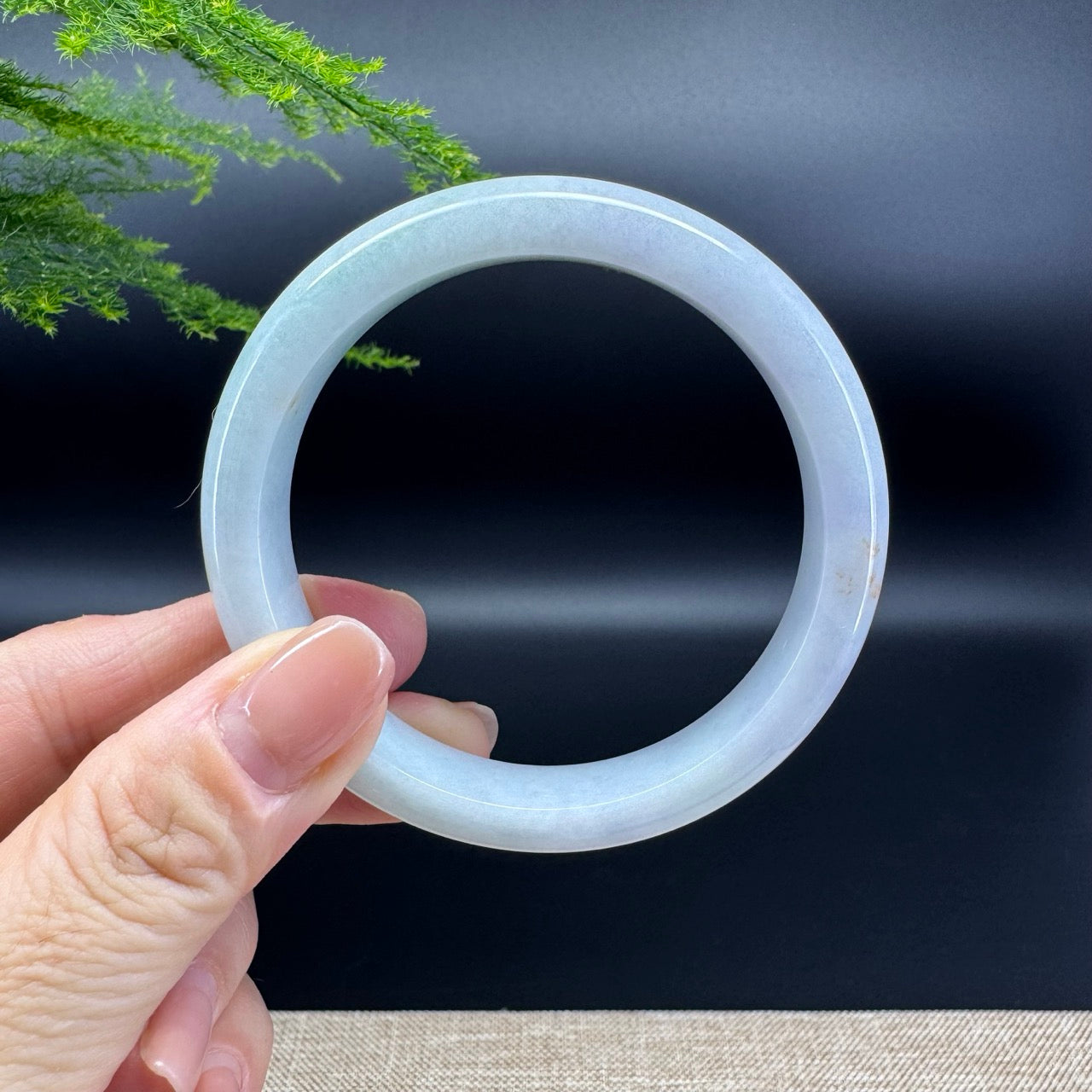 Genuine Burmese Icy Apple Green Jade Jadeite Bangle Bracelet ( 56.2mm )