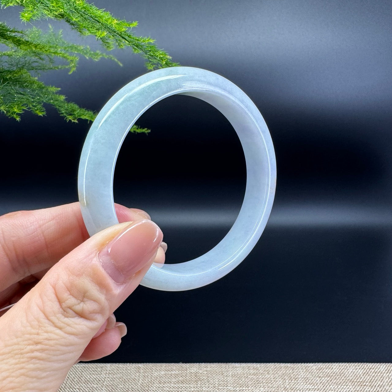 Genuine Burmese Icy Apple Green Jade Jadeite Bangle Bracelet ( 56.2mm )