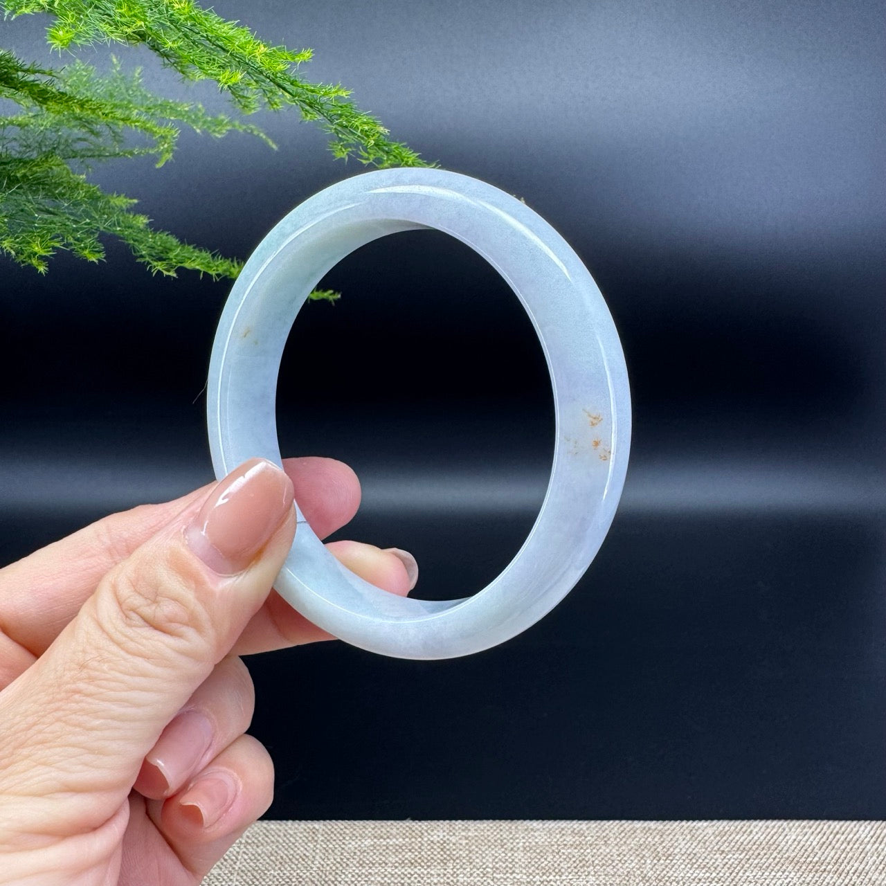 Genuine Burmese Icy Apple Green Jade Jadeite Bangle Bracelet ( 56.2mm )