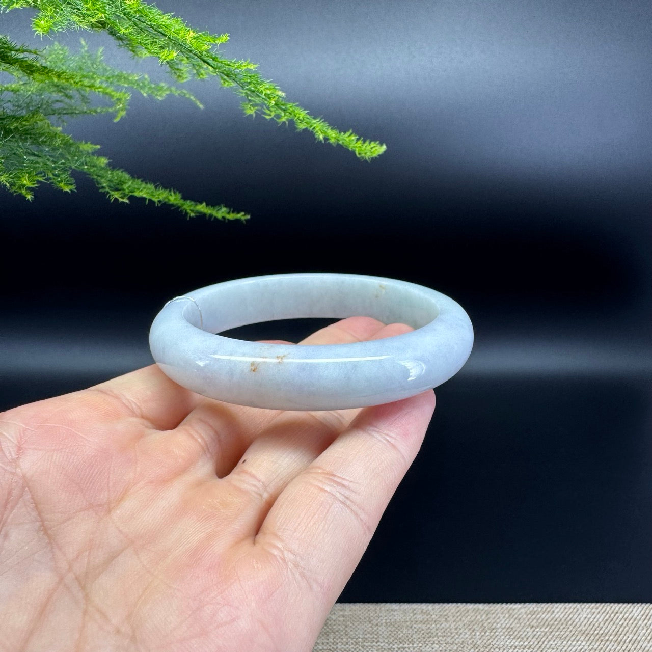 Genuine Burmese Icy Apple Green Jade Jadeite Bangle Bracelet ( 56.2mm )