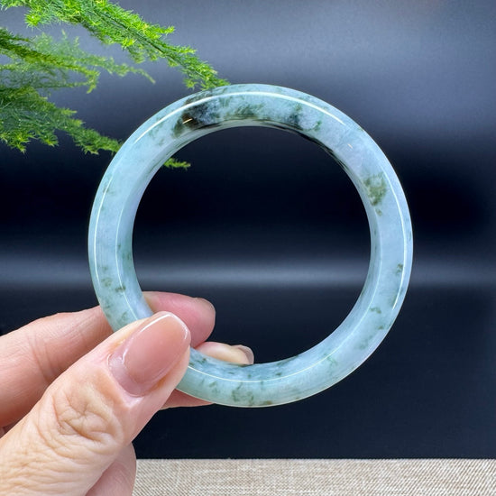 Genuine Burmese Oil Green Jade Jadeite Bangle Bracelet ( 56.4mm )