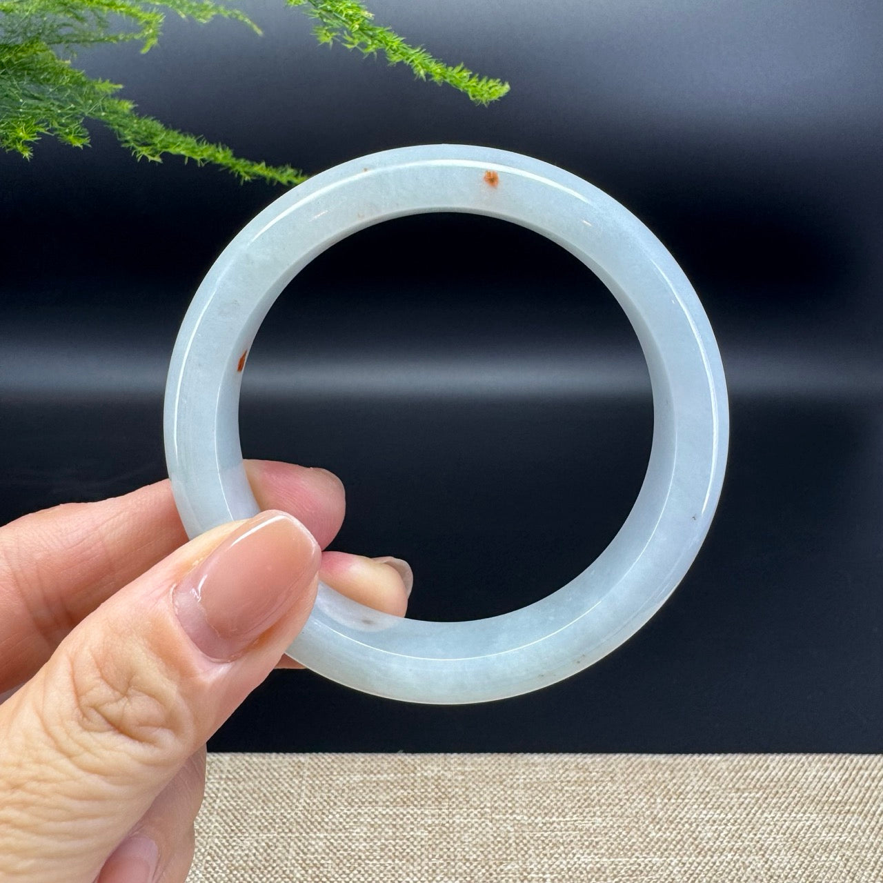 Genuine Burmese Icy Green Jade Jadeite Bangle Bracelet ( 56.1mm )