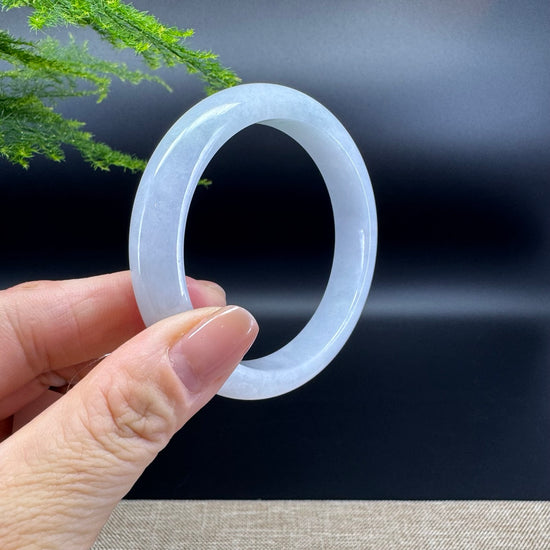 Genuine Burmese Lavender Green Jade Jadeite Bangle Bracelet ( 56.8mm )