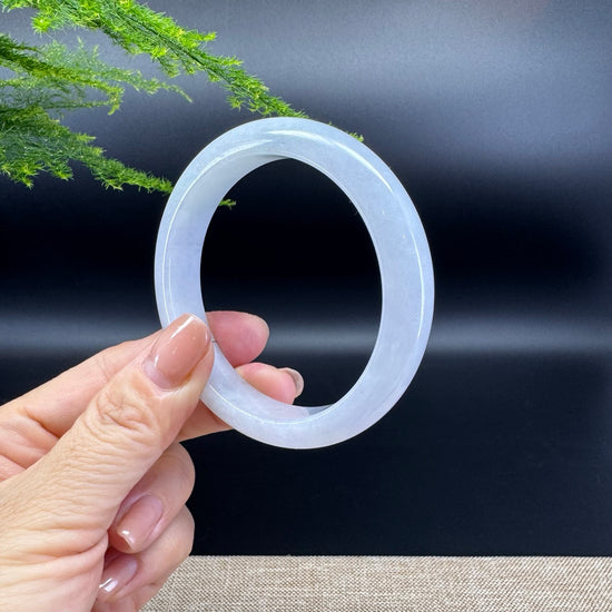 Genuine Burmese Lavender Green Jade Jadeite Bangle Bracelet ( 56.8mm )