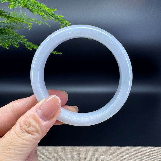 Genuine Burmese Lavender Green Jade Jadeite Bangle Bracelet ( 56.8mm )