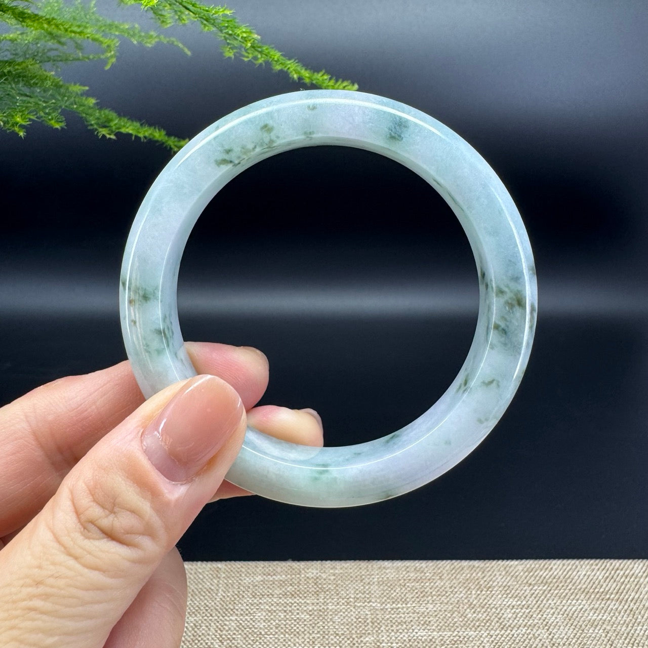 Genuine Burmese lavender Green Jade Jadeite Bangle Bracelet ( 56mm )
