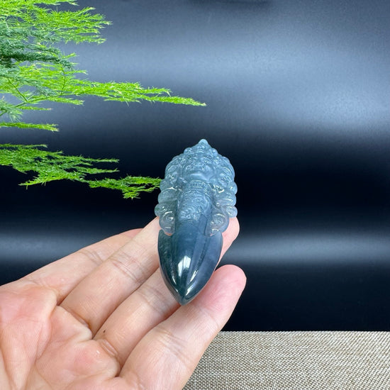 RealJade® Co. High Natural Guatemalan Blue Jadeite Jade pendant | Maya Cuture