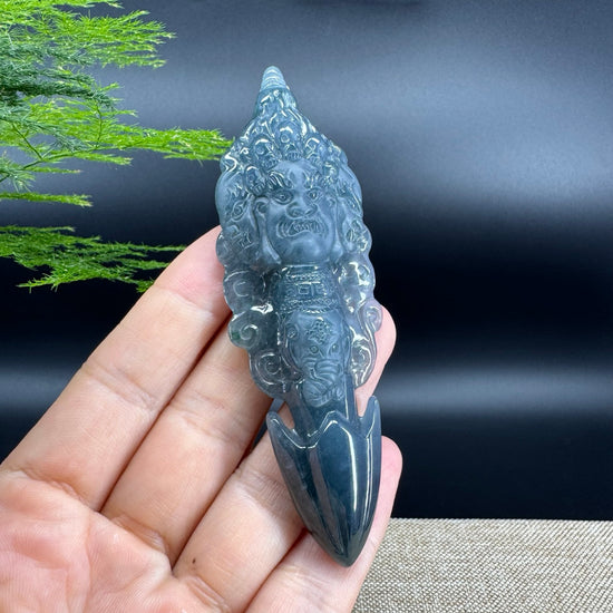 RealJade® Co. High Natural Guatemalan Blue Jadeite Jade pendant | Maya Cuture
