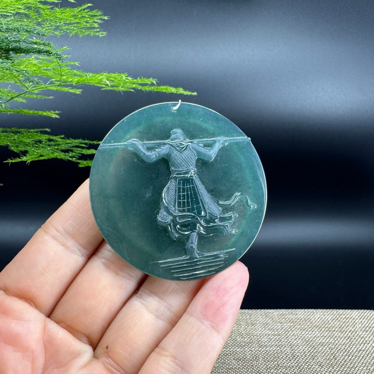 RealJade® Co. High Natural Guatemalan Blue Jadeite Jade The Return of the Monkey Kng Pendant