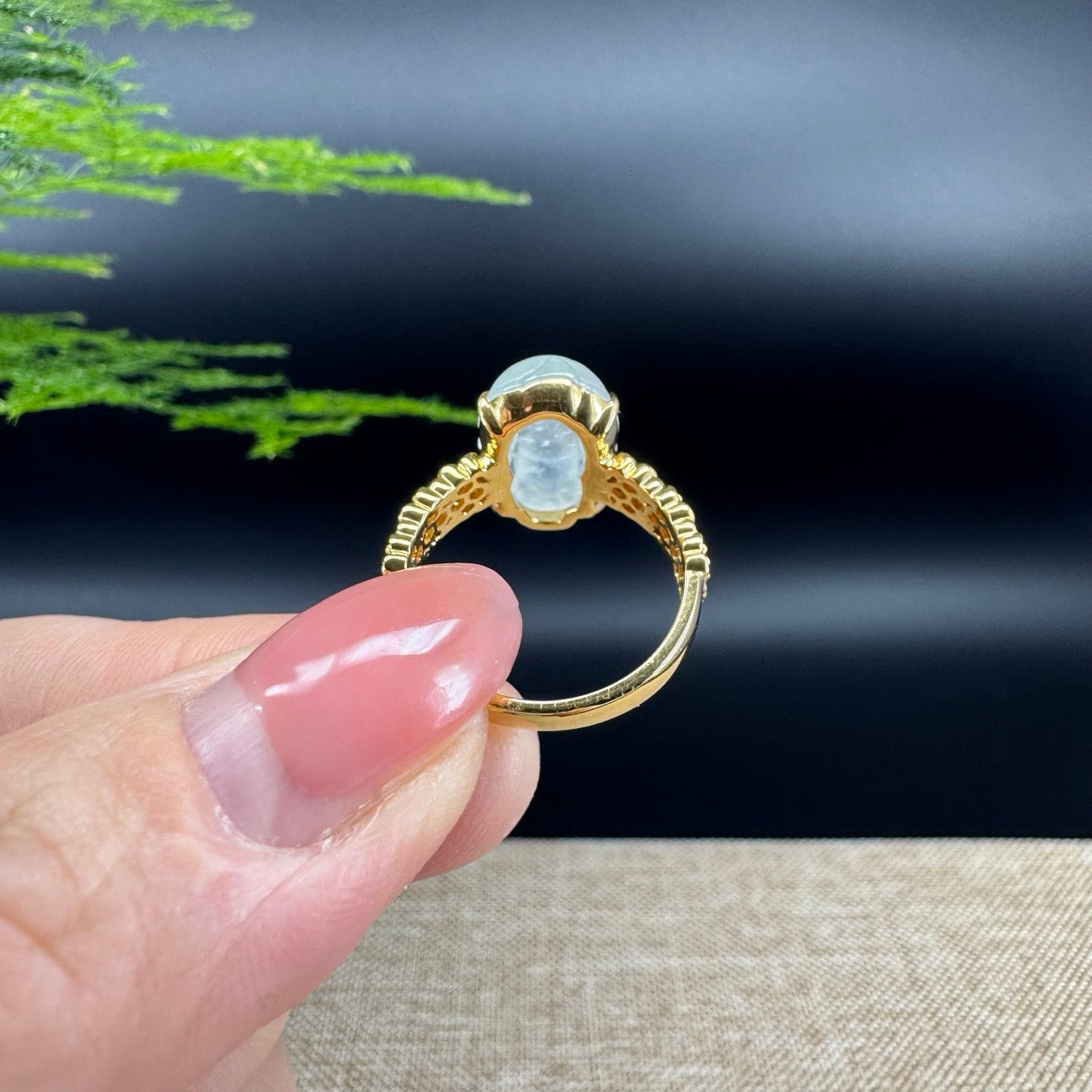 RealJade® "Signature Signet" 18K Yellow Gold Icy Jadeite Jade Diamonds PiXiu Ring