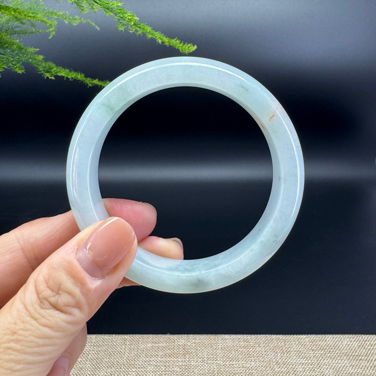 Genuine Burmese Green Jade Jadeite Bangle Bracelet ( 56.5mm )