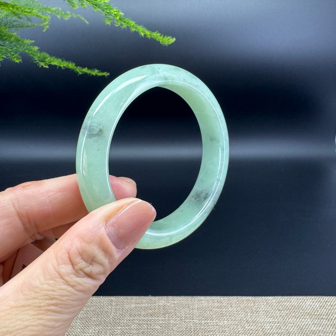 Genuine Burmese Green Jade Jadeite Bangle Bracelet (56.2mm)