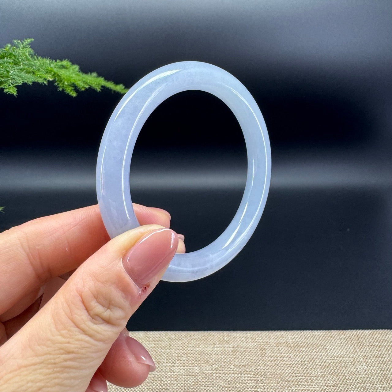 Genuine Burmese Lavender Jade Jadeite Bangle Bracelet ( 55mm )