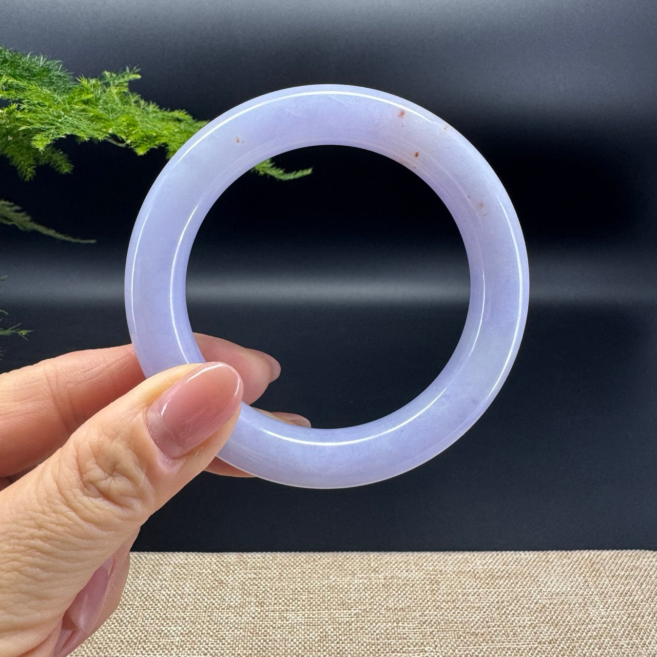 Genuine Burmese Lavender Jade Jadeite Bangle Bracelet (57mm)