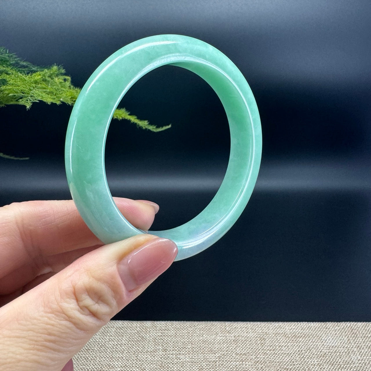 Genuine Burmese Green Jade Jadeite Bangle Bracelet (58.7mm)