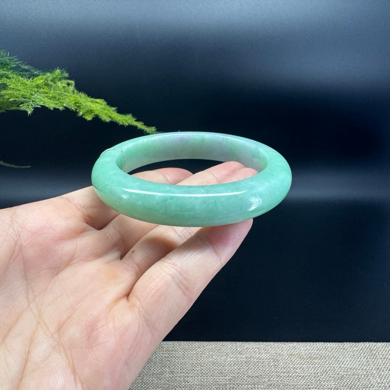 Genuine Burmese Green Jade Jadeite Bangle Bracelet (58.7mm)