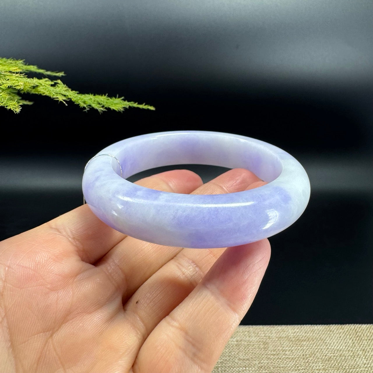 Genuine Burmese Lavender Jade Jadeite Bangle Bracelet (57.6mm)