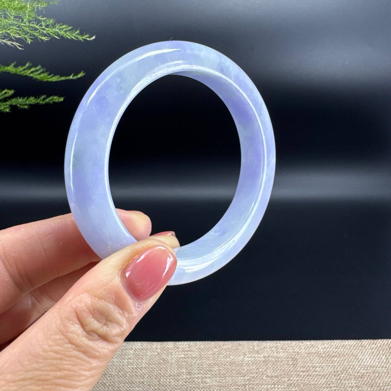Genuine Burmese Lavender Jade Jadeite Bangle Bracelet ( 57.7mm )