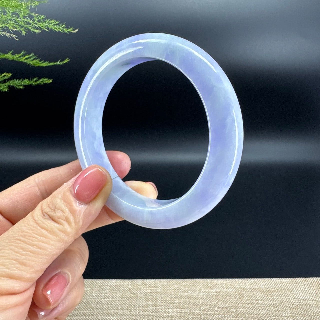 Genuine Burmese Lavender Jade Jadeite Bangle Bracelet ( 57.7mm )