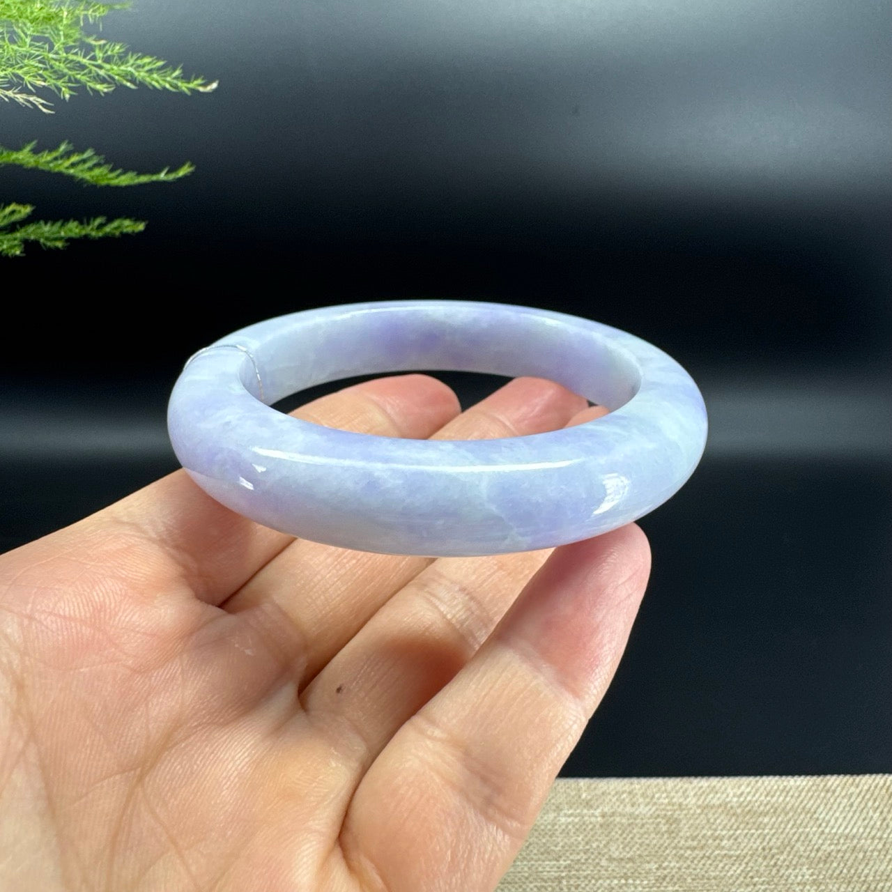 Genuine Burmese Lavender Jade Jadeite Bangle Bracelet ( 57.7mm )