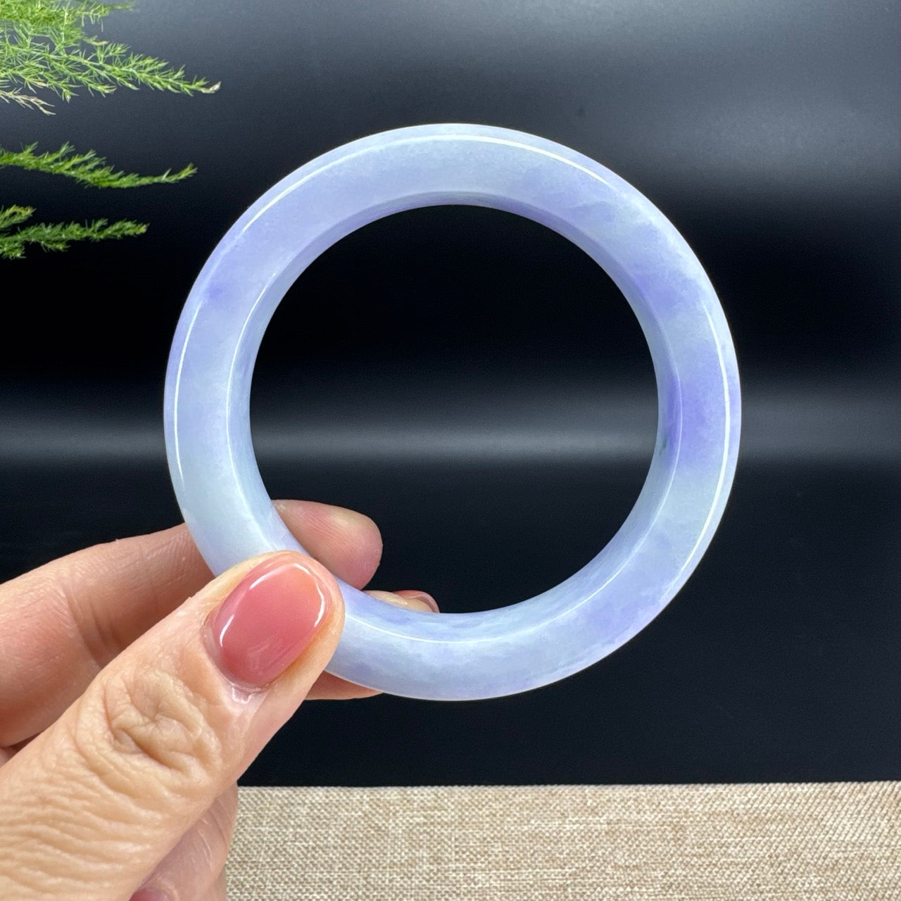 Genuine Burmese Lavender Jade Jadeite Bangle Bracelet ( 57.7mm )