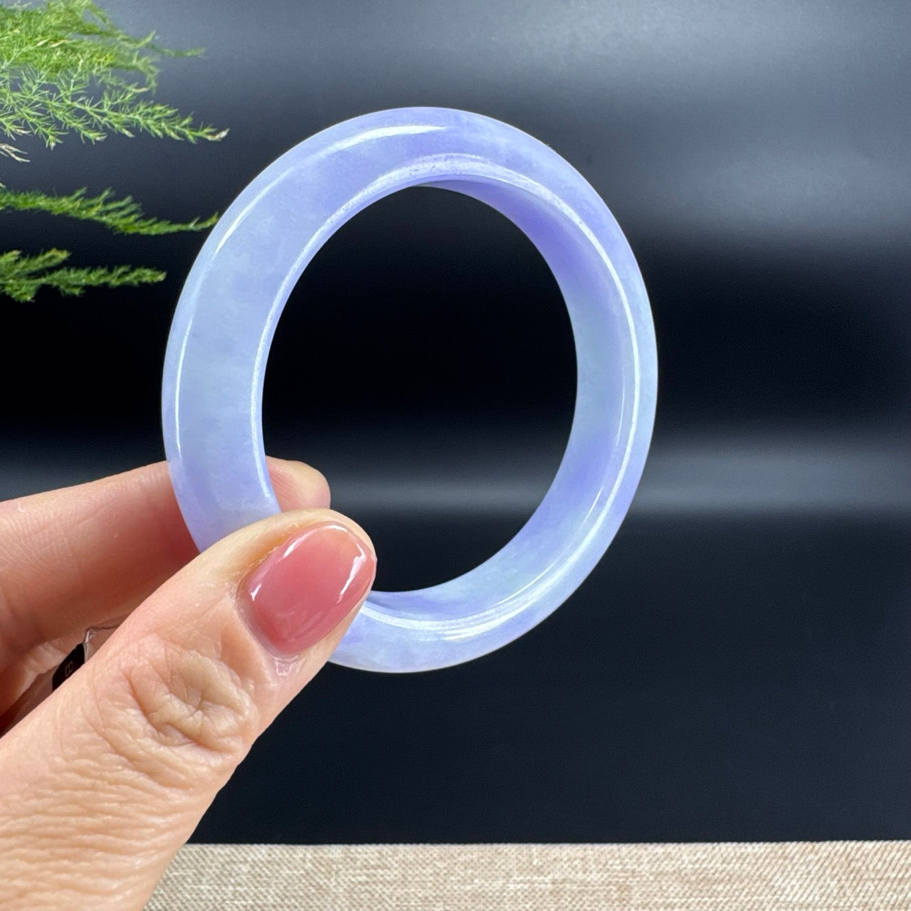 Genuine Burmese Lavender Jade Jadeite Bangle Bracelet (57.7mm)