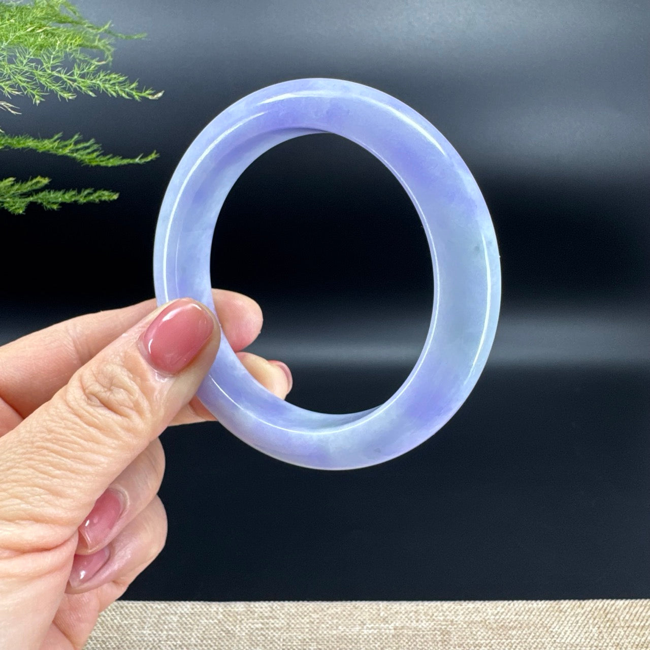 Genuine Burmese Lavender Jade Jadeite Bangle Bracelet (57.7mm)