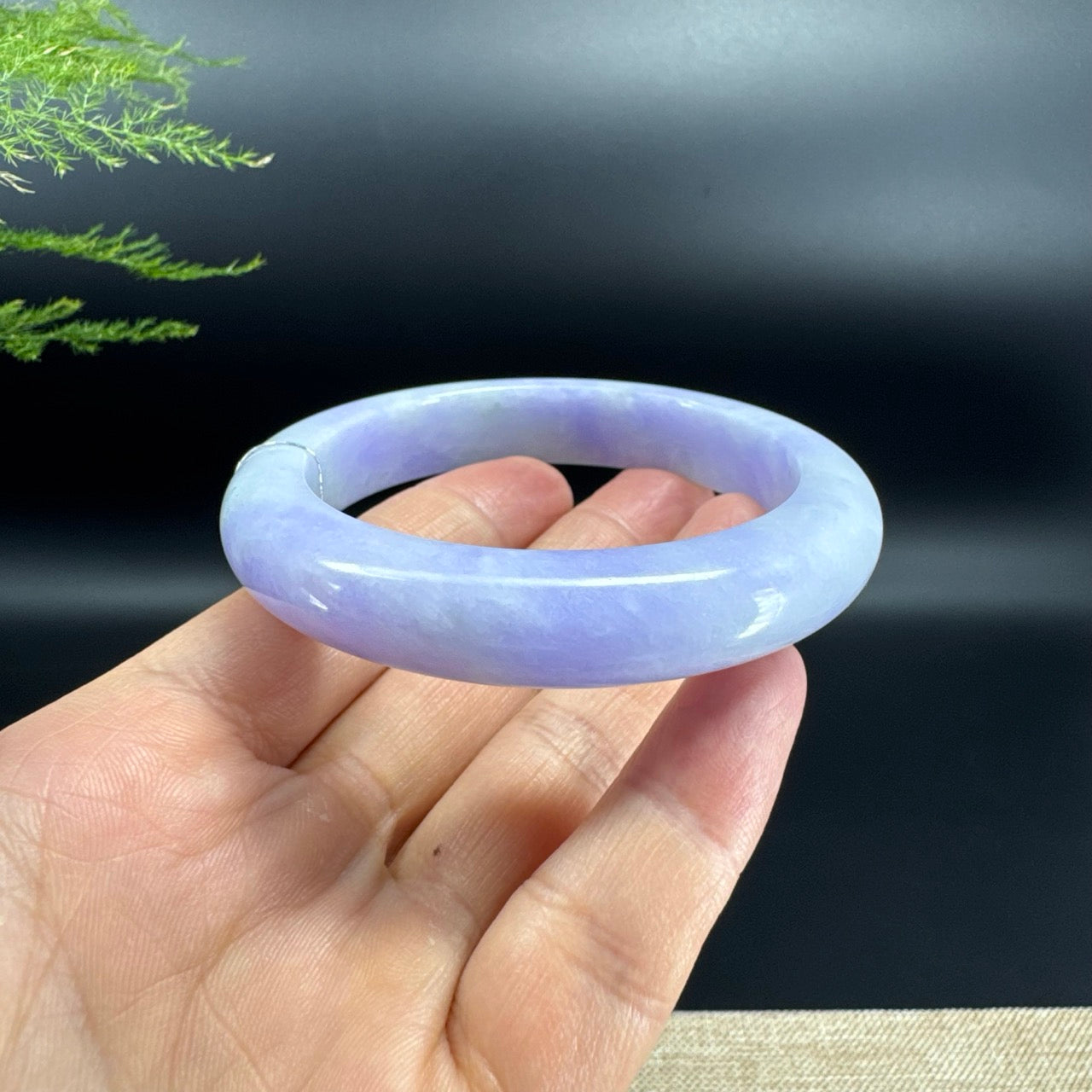 Genuine Burmese Lavender Jade Jadeite Bangle Bracelet (57.7mm)