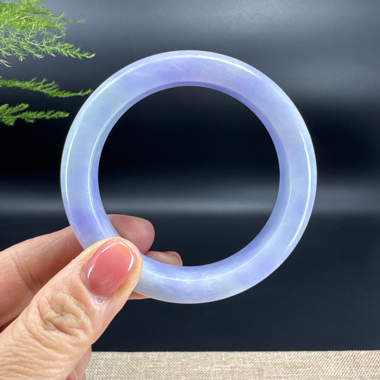 Genuine Burmese Lavender Jade Jadeite Bangle Bracelet (57.7mm)