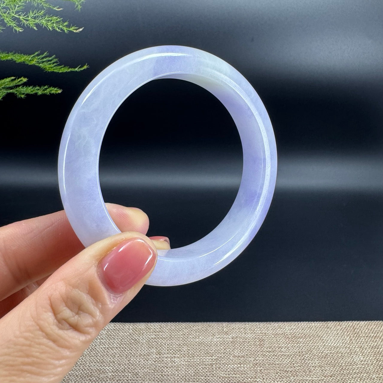 Genuine Burmese Lavender Jade Jadeite Bangle Bracelet (57.7mm)