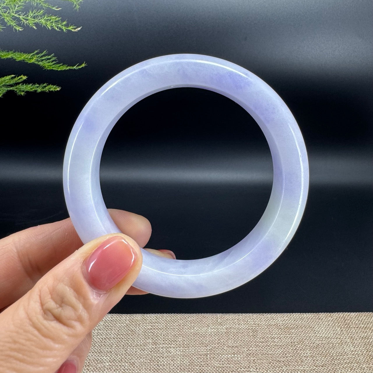 Genuine Burmese Lavender Jade Jadeite Bangle Bracelet (57.7mm)