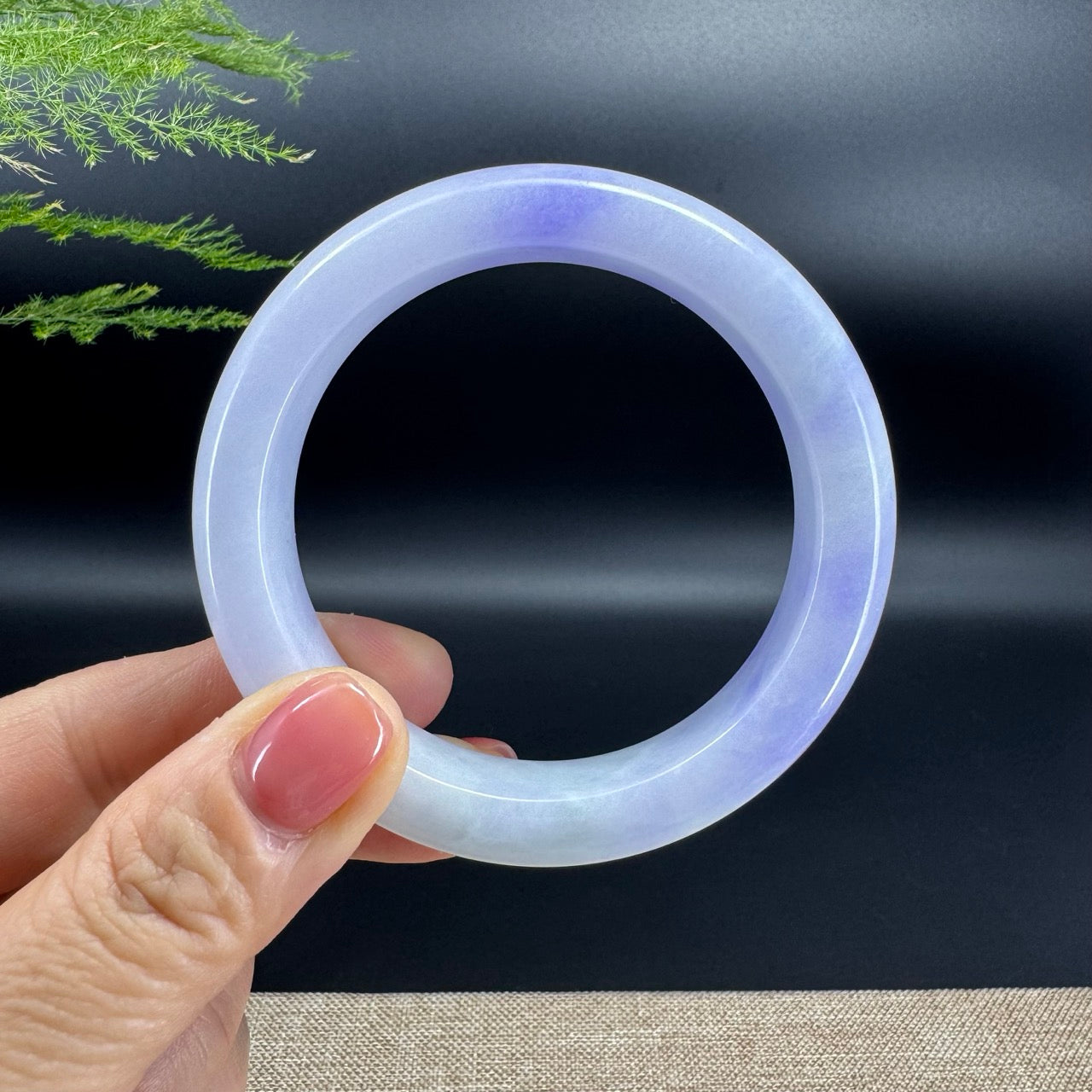 Genuine Burmese Lavender Jade Jadeite Bangle Bracelet (56.6mm)