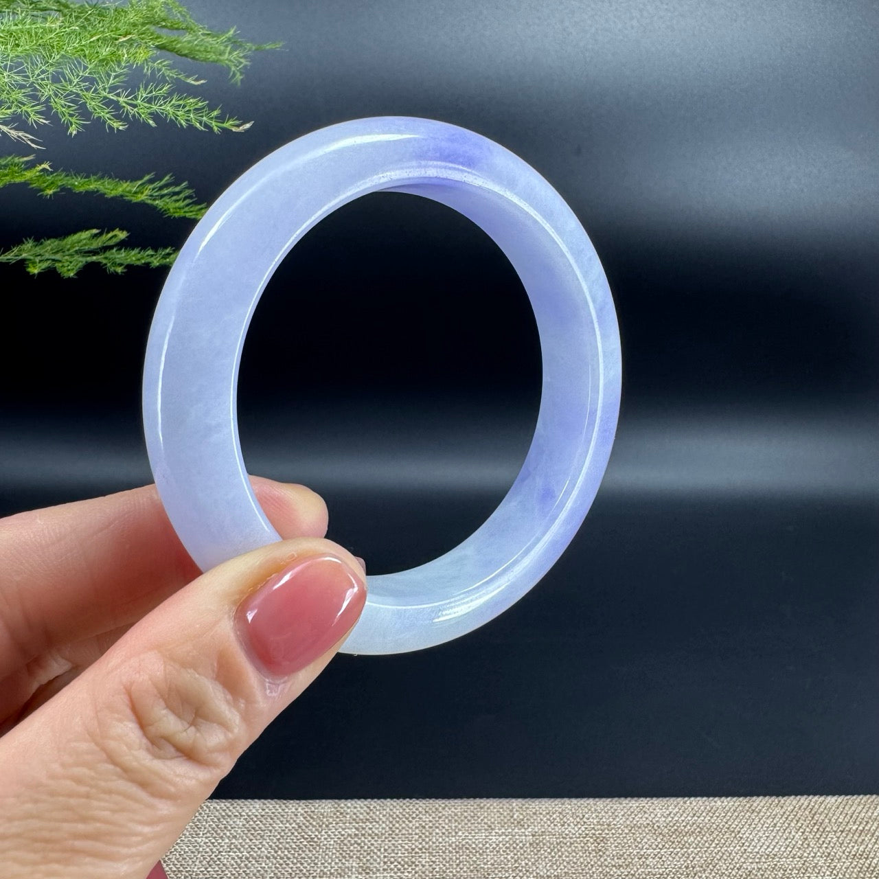 Genuine Burmese Lavender Jade Jadeite Bangle Bracelet (56.6mm)