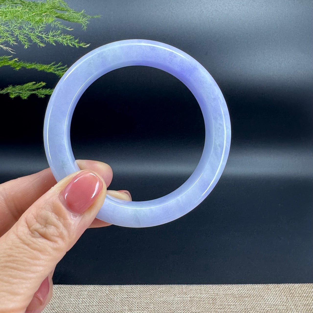 Genuine Burmese Lavender Jade Jadeite Bangle Bracelet (58mm)