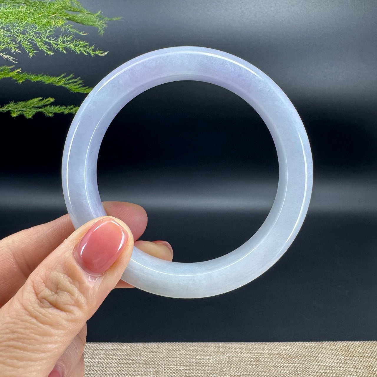 Genuine Burmese Lavender Jade Jadeite Bangle Bracelet ( 58.8mm )