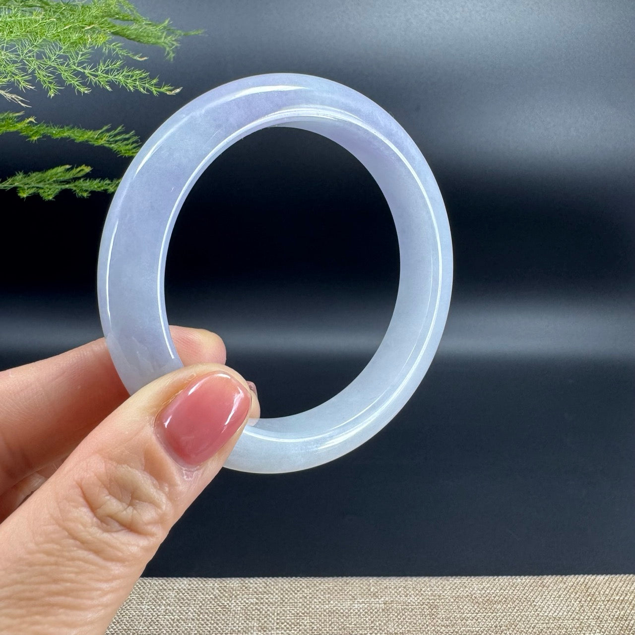 Genuine Burmese Lavender Jade Jadeite Bangle Bracelet ( 58.8mm )