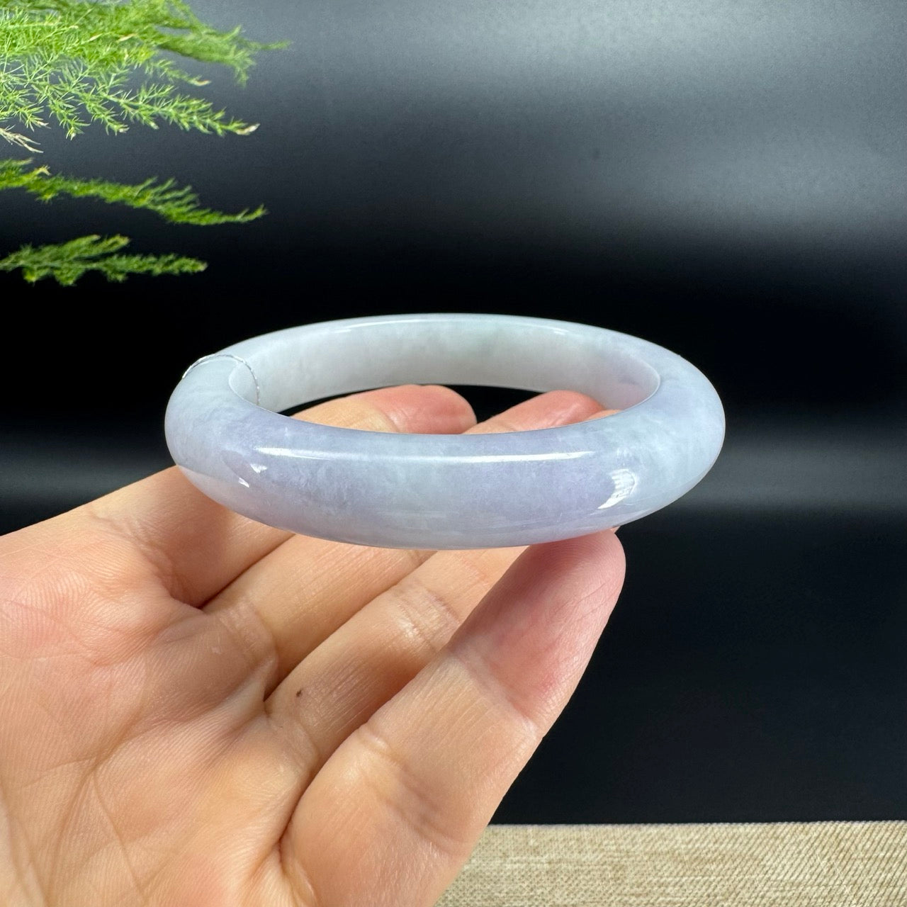 Genuine Burmese Lavender Jade Jadeite Bangle Bracelet ( 58.8mm )