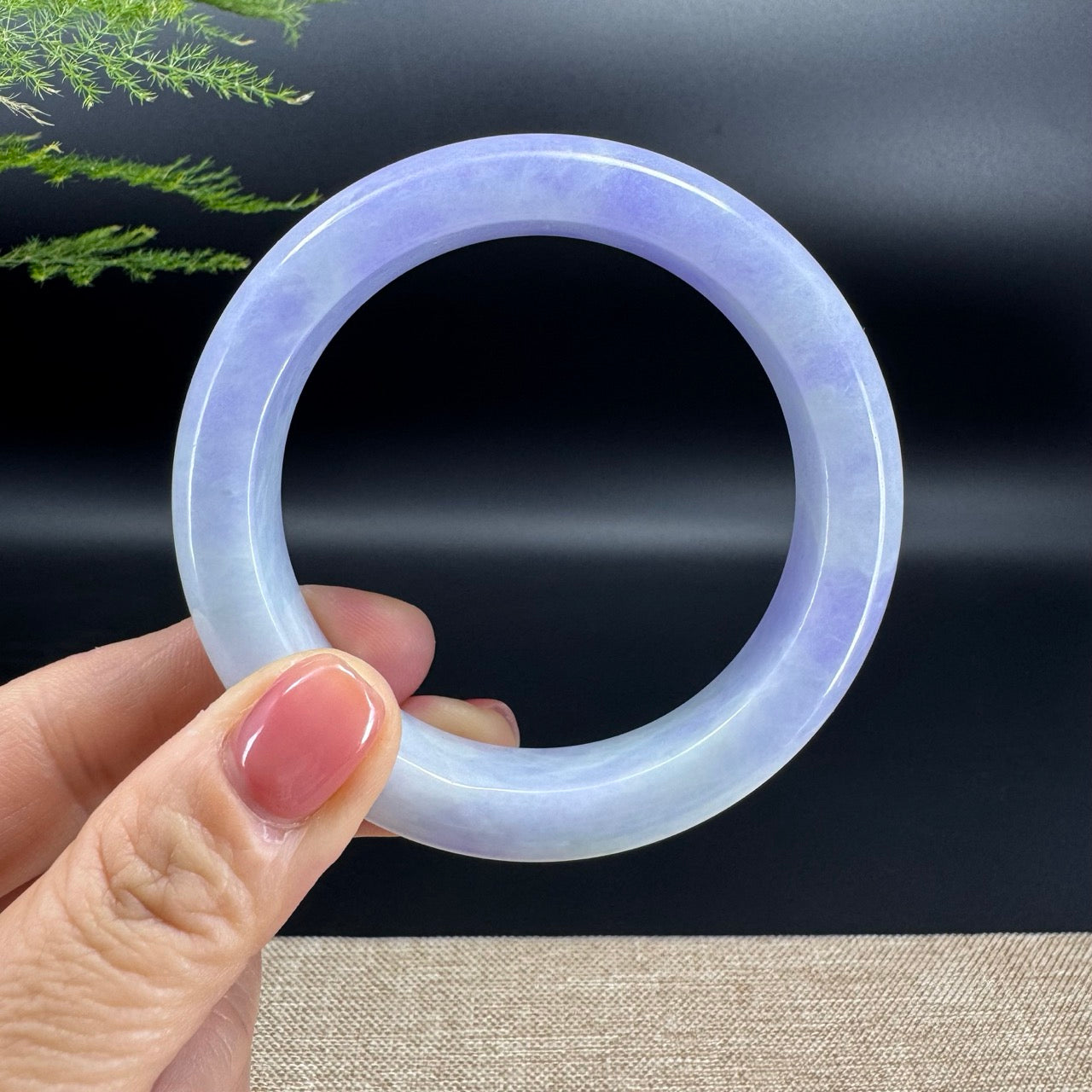 Genuine Burmese Lavender Jade Jadeite Bangle Bracelet (57.7mm)