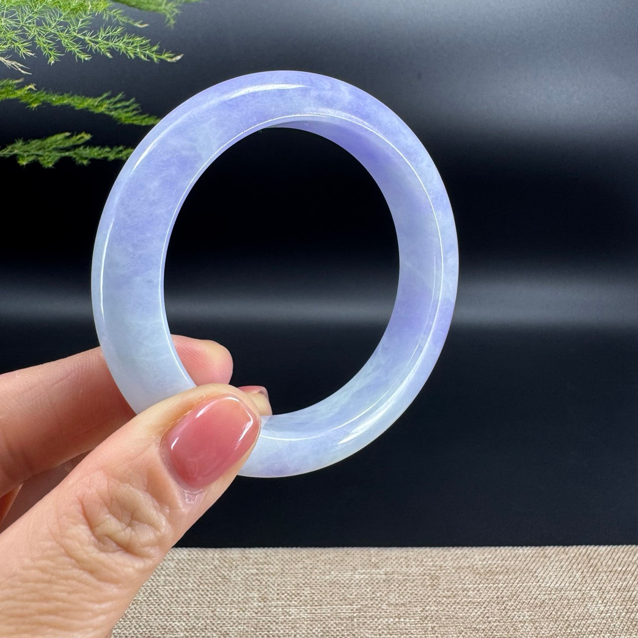 Genuine Burmese Lavender Jade Jadeite Bangle Bracelet (57.7mm)