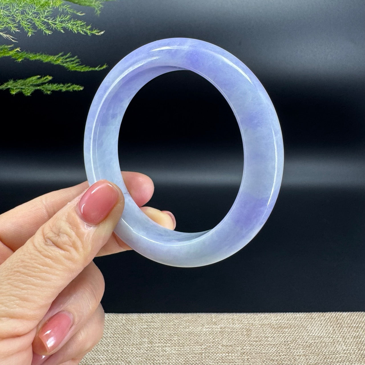 Genuine Burmese Lavender Jade Jadeite Bangle Bracelet (57.7mm)