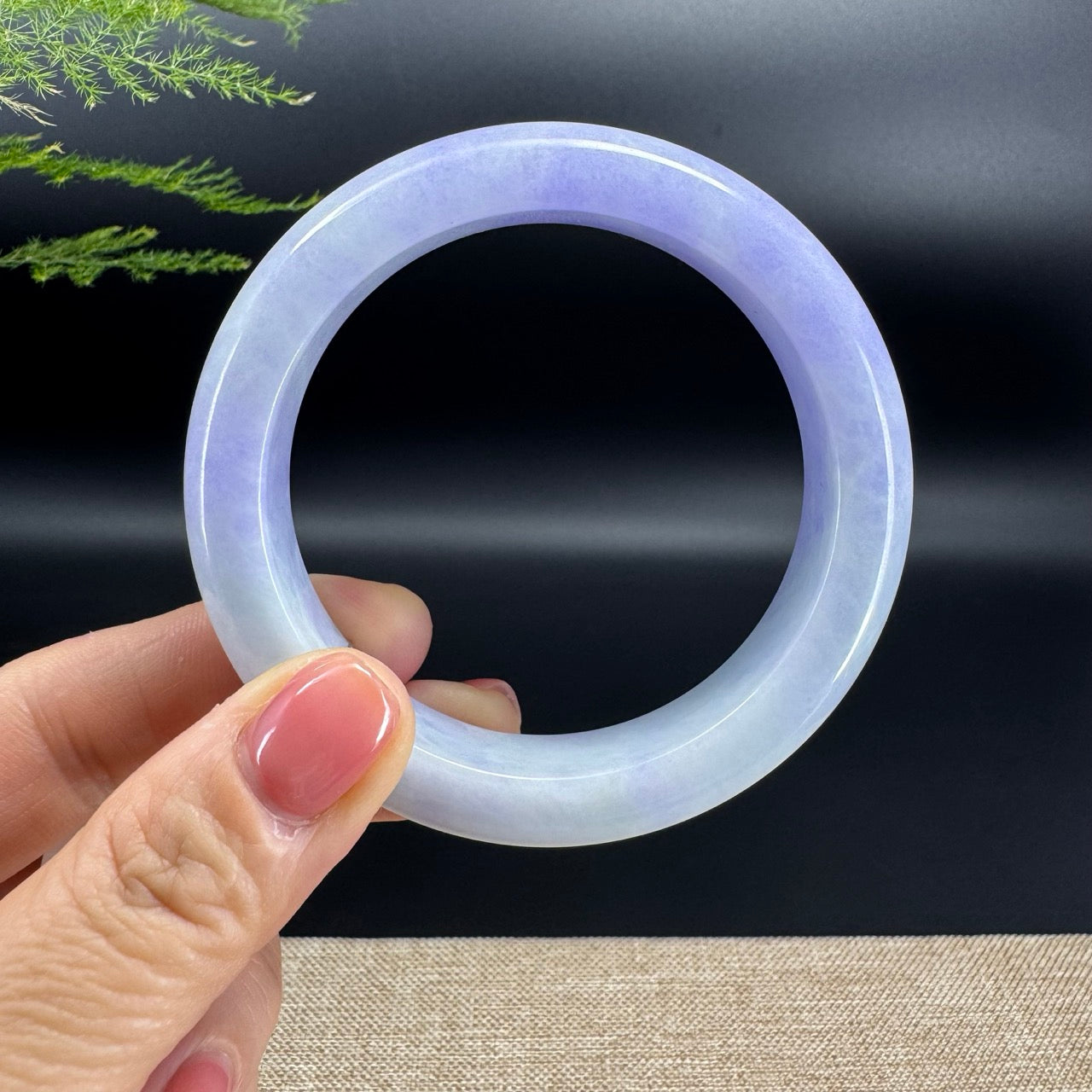 Genuine Burmese Lavender Jade Jadeite Bangle Bracelet (57.7mm)