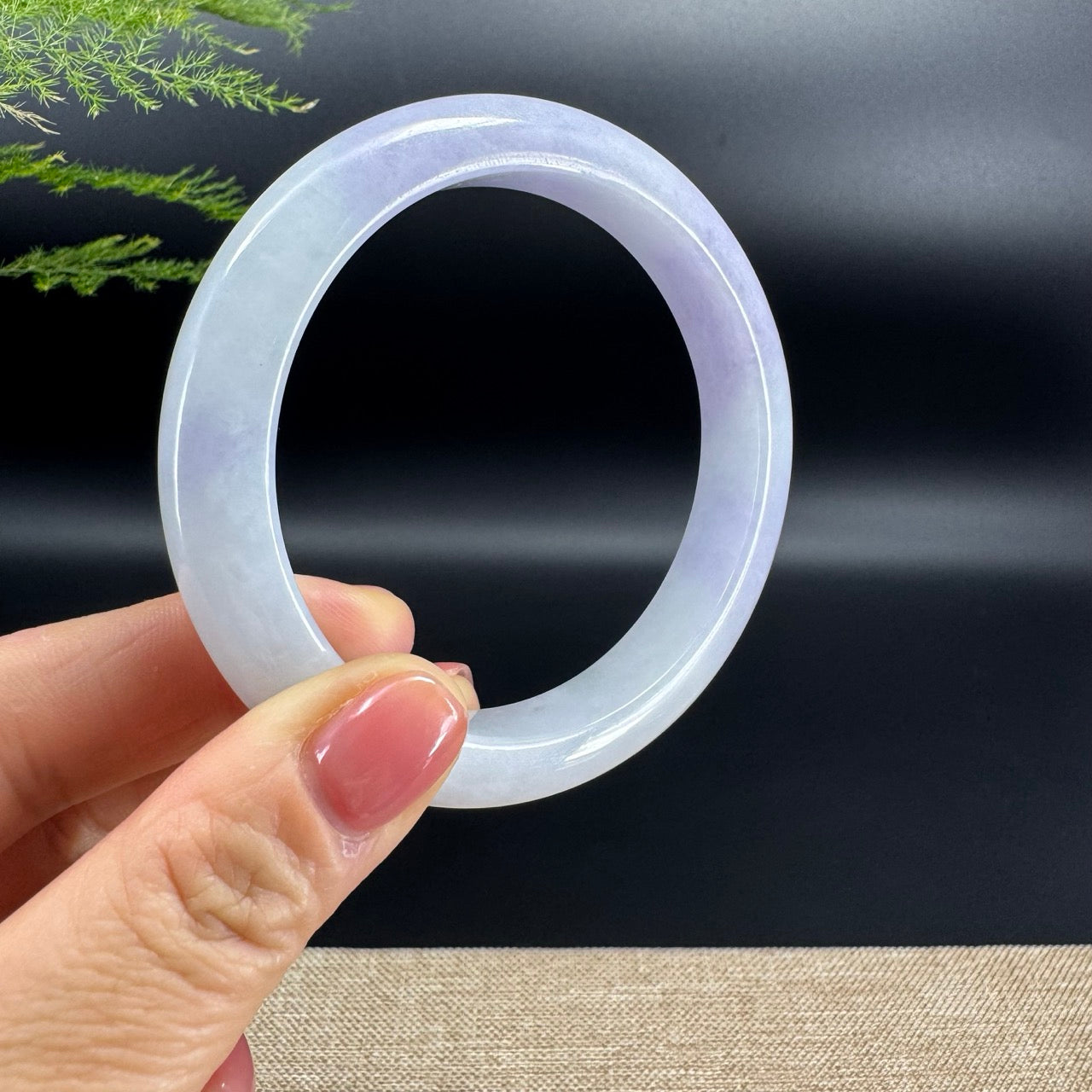 Genuine Burmese Lavender Jade Jadeite Bangle Bracelet (60.7mm)