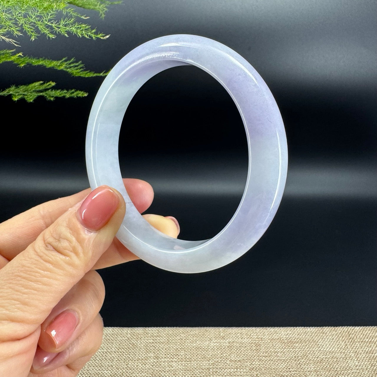 Genuine Burmese Lavender Jade Jadeite Bangle Bracelet (60.7mm)