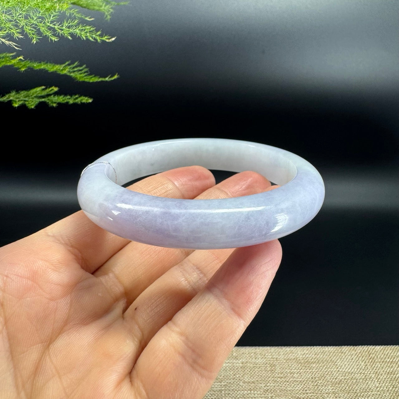 Genuine Burmese Lavender Jade Jadeite Bangle Bracelet (60.7mm)