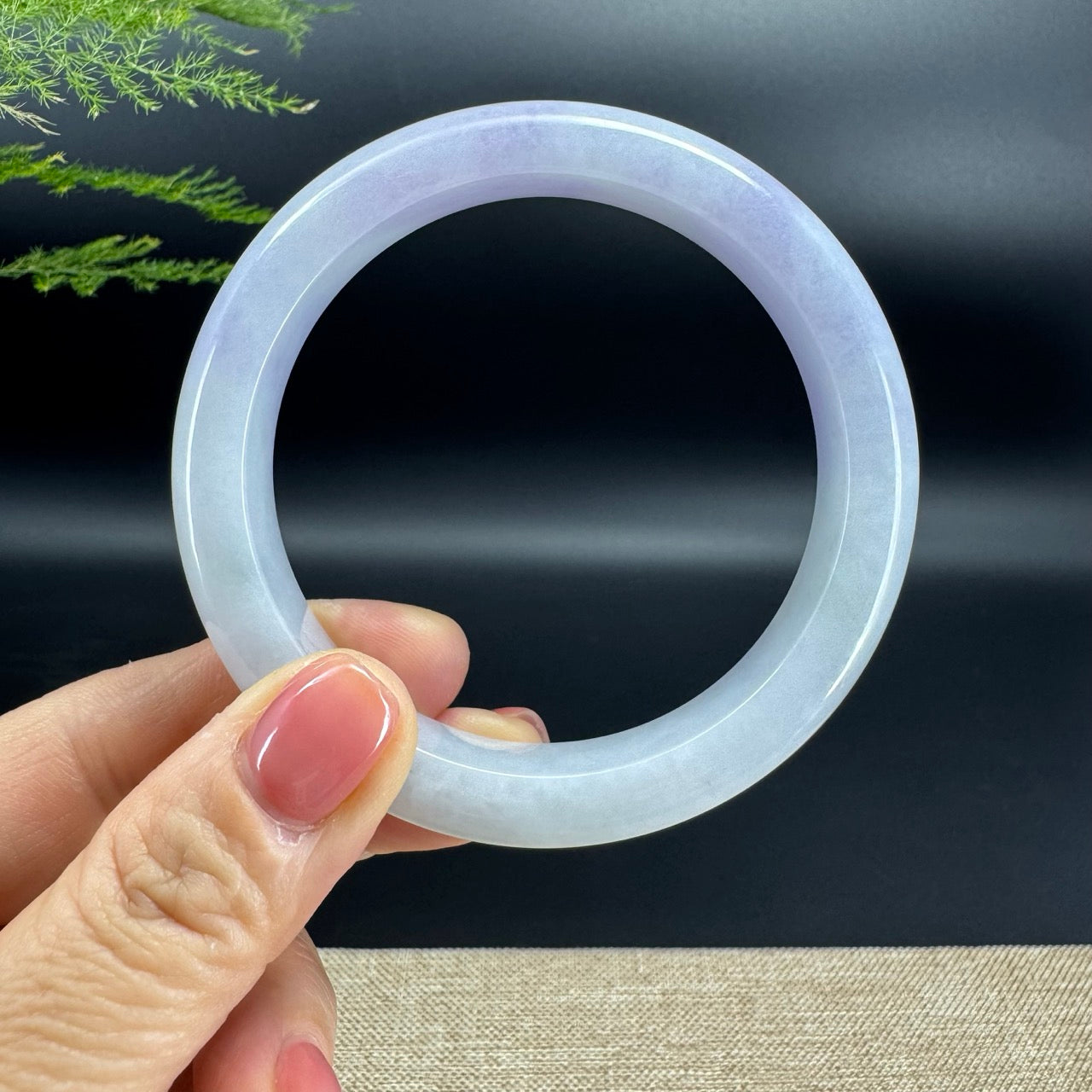 Genuine Burmese Lavender Jade Jadeite Bangle Bracelet (60.7mm)