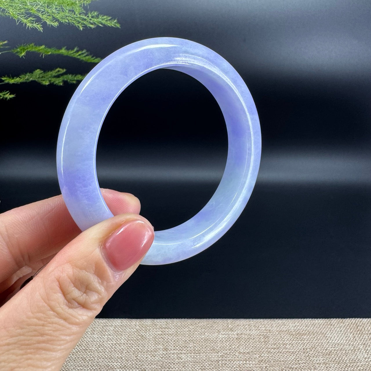 Genuine Burmese Lavender Jade Jadeite Bangle Bracelet (57.7mm)