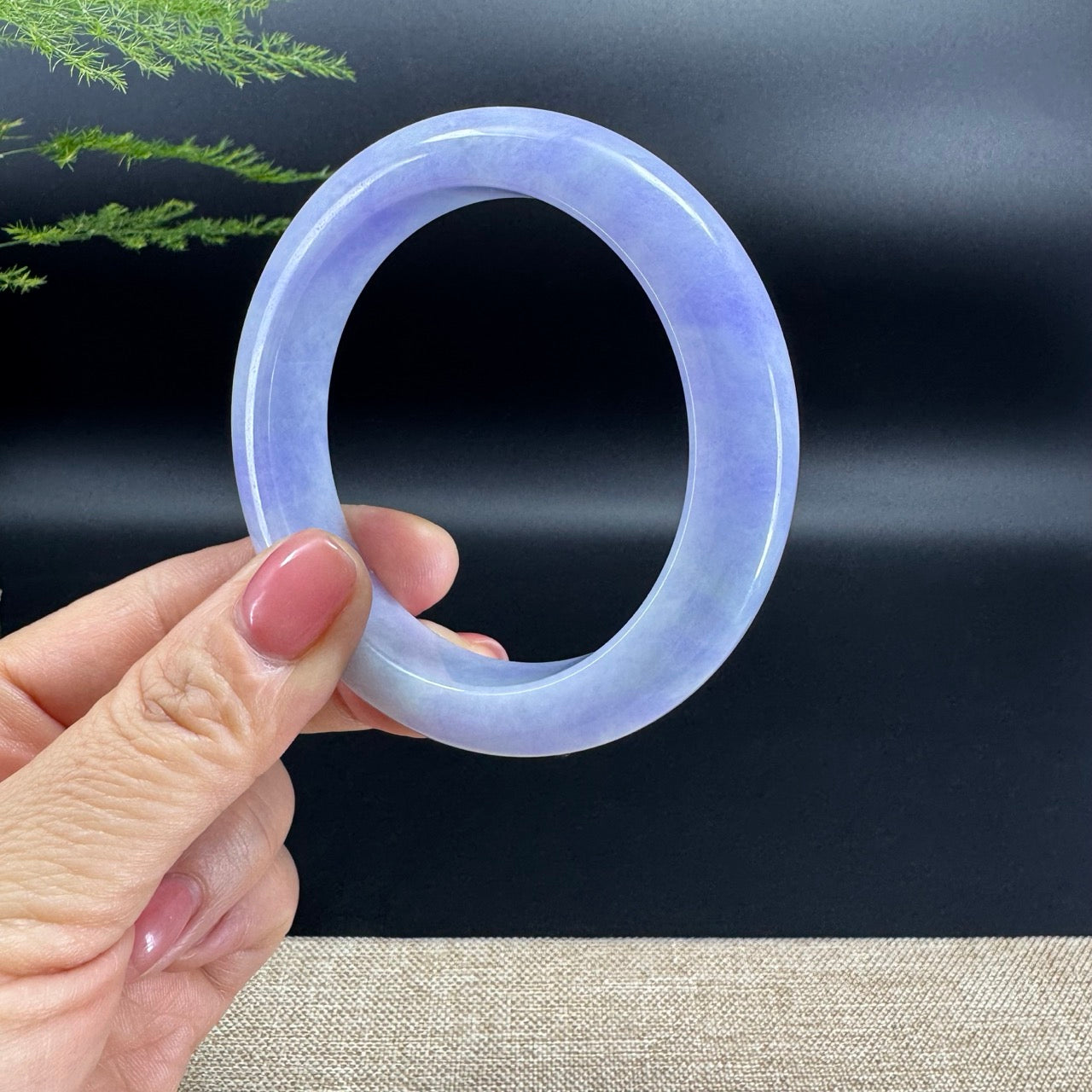 Genuine Burmese Lavender Jade Jadeite Bangle Bracelet (57.7mm)